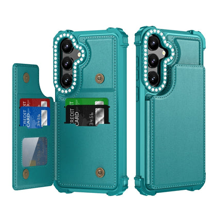 Diamond Horizontal Card Bag Leather Phone Case