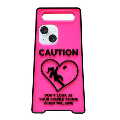 Warning Signs Noctilucent Silicone Phone Case, For iPhone 15 Pro Max, For iPhone 15 Pro, For iPhone 15, For iPhone 14, For iPhone 14 Pro, For iPhone 14 Pro Max, For iPhone 13 Pro Max, For iPhone 13 Pro, For iPhone 13, For iPhone 12, For iPhone 12 Pro M...