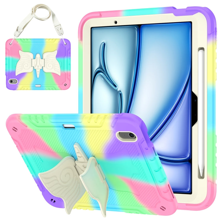Kickstand PC Hybrid Silicone Tablet Case with Strap, For iPad Air 11 2026 / 2025 / 2024, For iPad Pro 11 2025 / 2024