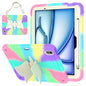 Kickstand PC Hybrid Silicone Tablet Case with Strap, For iPad Air 11 2026 / 2025 / 2024, For iPad Pro 11 2025 / 2024