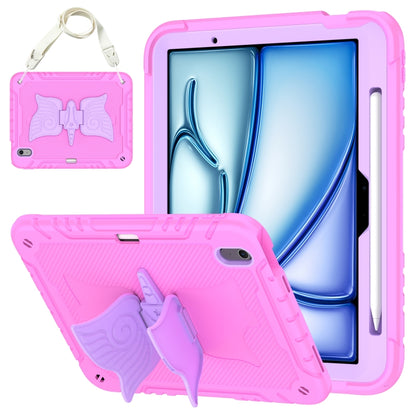 Kickstand PC Hybrid Silicone Tablet Case with Strap, For iPad Air 11 2026 / 2025 / 2024, For iPad Pro 11 2025 / 2024