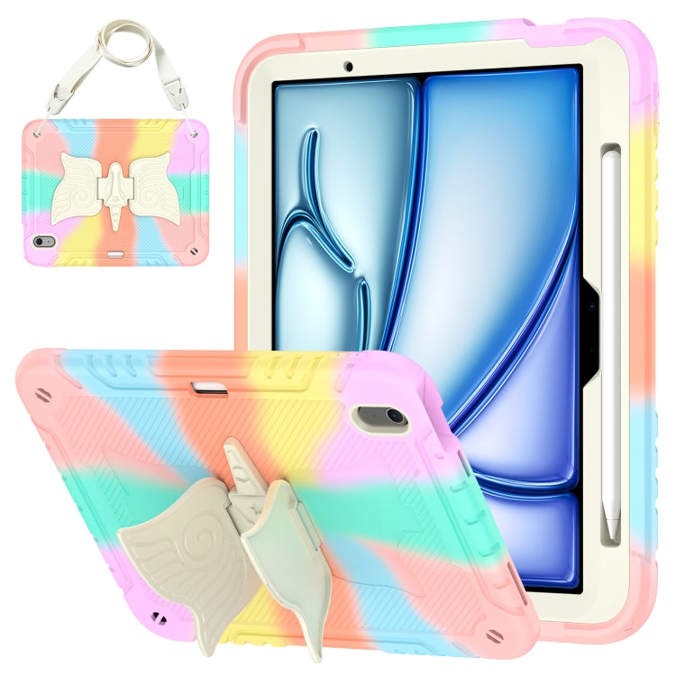 Kickstand PC Hybrid Silicone Tablet Case with Strap, For iPad Pro 11 2025 / 2024, For iPad Air 11 2025 / 2024