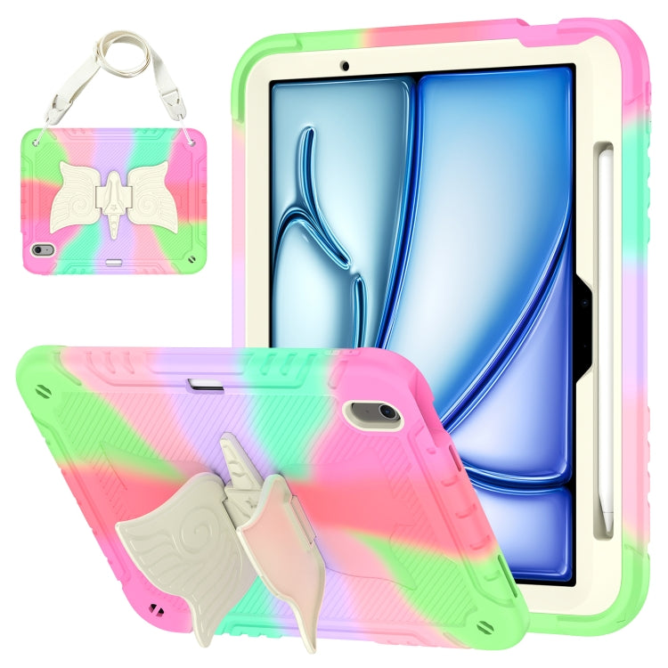 Kickstand PC Hybrid Silicone Tablet Case with Strap, For iPad Air 11 2026 / 2025 / 2024, For iPad Pro 11 2025 / 2024