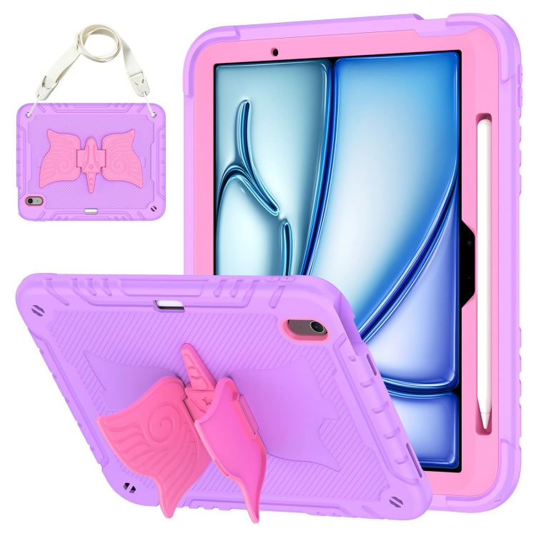 Kickstand PC Hybrid Silicone Tablet Case with Strap, For iPad Air 11 2026 / 2025 / 2024, For iPad Pro 11 2025 / 2024