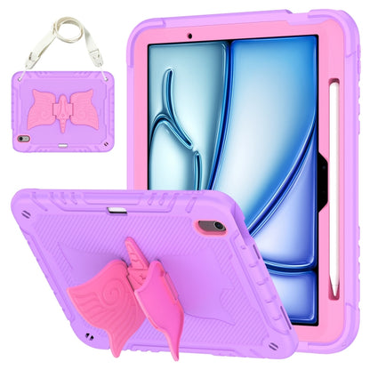Kickstand PC Hybrid Silicone Tablet Case with Strap, For iPad Air 11 2026 / 2025 / 2024, For iPad Pro 11 2025 / 2024