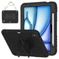 Kickstand PC Hybrid Silicone Tablet Case with Strap, For iPad Air 11 2026 / 2025 / 2024, For iPad Pro 11 2025 / 2024
