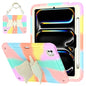 Kickstand PC Hybrid Silicone Tablet Case with Strap, For iPad Air 11 2026 / 2025 / 2024, For iPad Pro 11 2025 / 2024