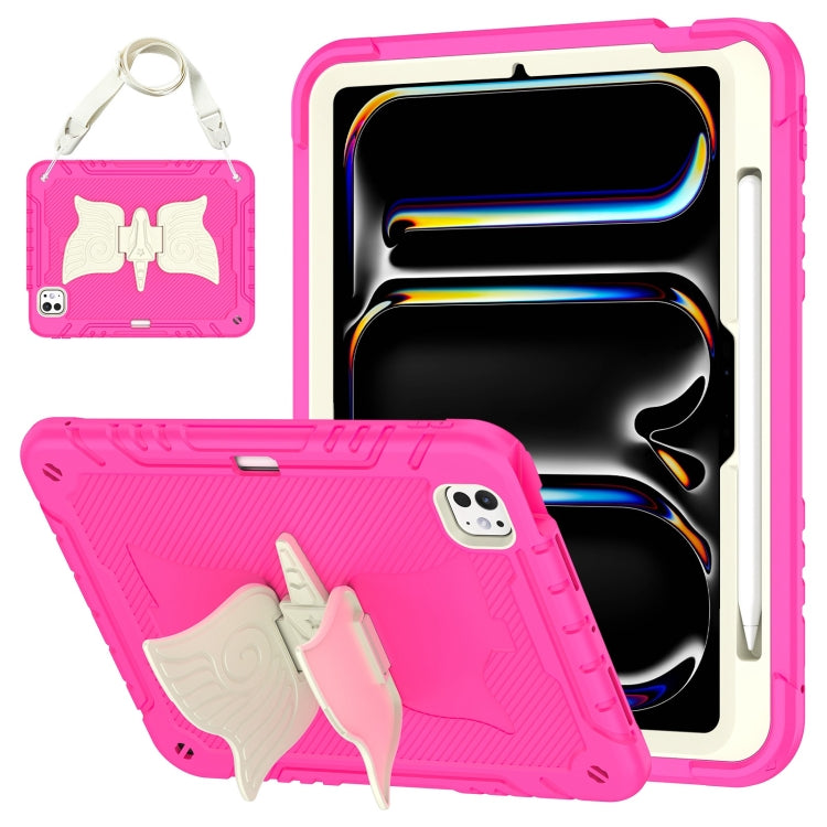 Kickstand PC Hybrid Silicone Tablet Case with Strap, For iPad Air 11 2026 / 2025 / 2024, For iPad Pro 11 2025 / 2024