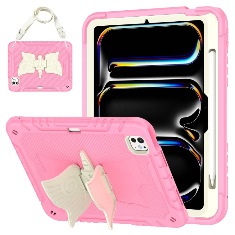 Kickstand PC Hybrid Silicone Tablet Case with Strap, For iPad Air 11 2026 / 2025 / 2024, For iPad Pro 11 2025 / 2024