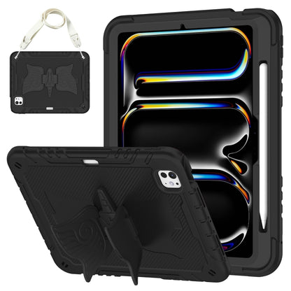 Kickstand PC Hybrid Silicone Tablet Case with Strap, For iPad Air 11 2026 / 2025 / 2024, For iPad Pro 11 2025 / 2024