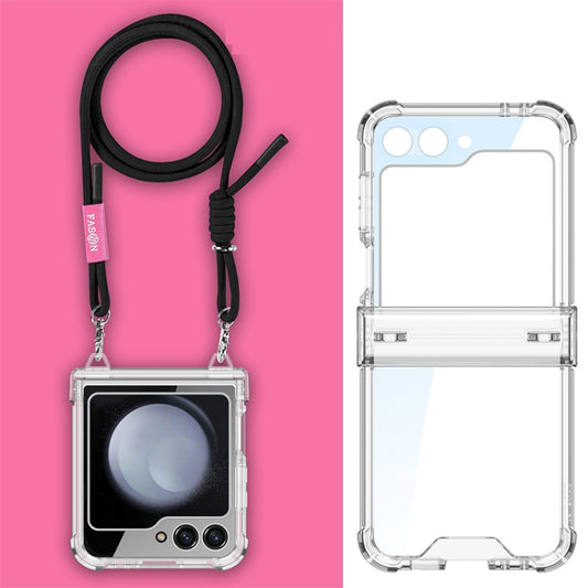 GKK Airbag Hinge Full Coverage Phone Case with Crossbody Rope, For Samsung Galaxy Z Flip5, For Samsung Galaxy Z Flip4, For Samsung Galaxy Z Flip3