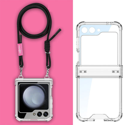 GKK Airbag Hinge Full Coverage Phone Case with Crossbody Rope, For Samsung Galaxy Z Flip5, For Samsung Galaxy Z Flip3