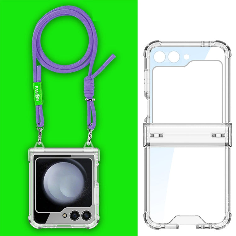 GKK Airbag Hinge Full Coverage Phone Case with Crossbody Rope, For Samsung Galaxy Z Flip5, For Samsung Galaxy Z Flip3