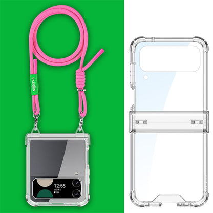 GKK Airbag Hinge Full Coverage Phone Case with Crossbody Rope, For Samsung Galaxy Z Flip6 / Flip7 FE, For Samsung Galaxy Z Flip5, For Samsung Galaxy Z Flip4, For Samsung Galaxy Z Flip3
