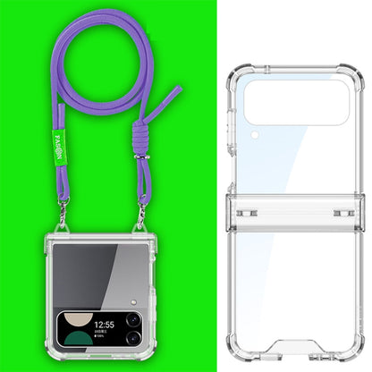 GKK Airbag Hinge Full Coverage Phone Case with Crossbody Rope, For Samsung Galaxy Z Flip6 / Flip7 FE, For Samsung Galaxy Z Flip5, For Samsung Galaxy Z Flip4, For Samsung Galaxy Z Flip3