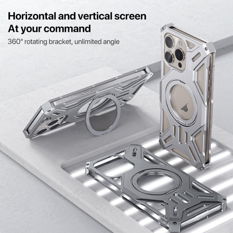 Aluminum Alloy Borderless MagSafe Rotating Holder Phone Case