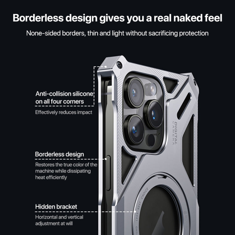 Aluminum Alloy Borderless MagSafe Rotating Holder Phone Case