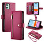 Nine Card-slot Zipper Wallet Bag Leather Phone Case, For iPhone 11 Pro Max, For iPhone 11, For iPhone 11 Pro