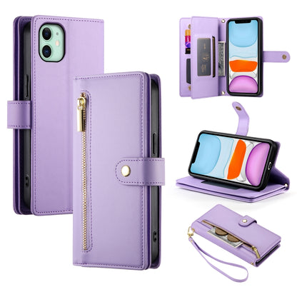 Nine Card-slot Zipper Wallet Bag Leather Phone Case, For iPhone 11 Pro Max, For iPhone 11, For iPhone 11 Pro