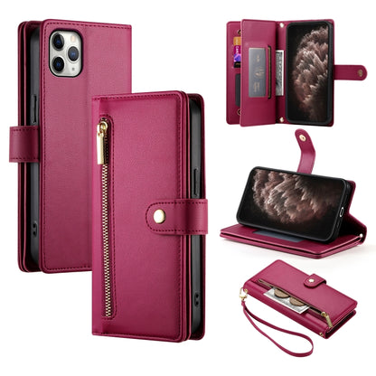 Nine Card-slot Zipper Wallet Bag Leather Phone Case, For iPhone 11 Pro Max, For iPhone 11, For iPhone 11 Pro