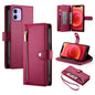 Nine Card-slot Zipper Wallet Bag Leather Phone Case, For iPhone 13 mini, For iPhone 12 / 12 Pro, For iPhone 12 Pro Max, For iPhone 12 mini