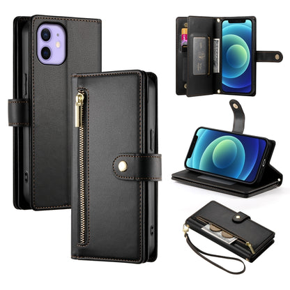 Nine Card-slot Zipper Wallet Bag Leather Phone Case, For iPhone 13 mini, For iPhone 12 / 12 Pro, For iPhone 12 Pro Max, For iPhone 12 mini