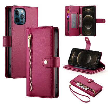 Nine Card-slot Zipper Wallet Bag Leather Phone Case, For iPhone 13 mini, For iPhone 12 / 12 Pro, For iPhone 12 Pro Max, For iPhone 12 mini