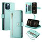 Nine Card-slot Zipper Wallet Bag Leather Phone Case, For iPhone 13 mini, For iPhone 12 / 12 Pro, For iPhone 12 Pro Max, For iPhone 12 mini