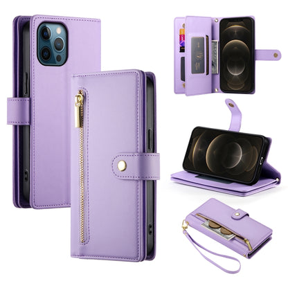 Nine Card-slot Zipper Wallet Bag Leather Phone Case, For iPhone 13 mini, For iPhone 12 / 12 Pro, For iPhone 12 Pro Max, For iPhone 12 mini