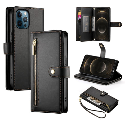 Nine Card-slot Zipper Wallet Bag Leather Phone Case, For iPhone 13 mini, For iPhone 12 / 12 Pro, For iPhone 12 Pro Max, For iPhone 12 mini