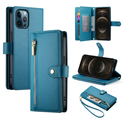 Nine Card-slot Zipper Wallet Bag Leather Phone Case, For iPhone 13 mini, For iPhone 12 / 12 Pro, For iPhone 12 Pro Max, For iPhone 12 mini