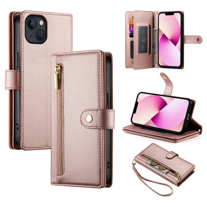 Nine Card-slot Zipper Wallet Bag Leather Phone Case, For iPhone 14 Pro Max, For iPhone 13 Pro Max, For iPhone 13 Pro, For iPhone 13