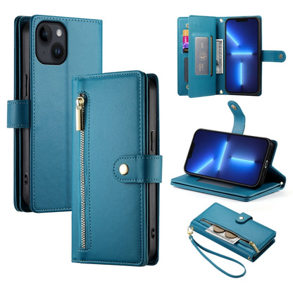Nine Card-slot Zipper Wallet Bag Leather Phone Case, For iPhone 14 Pro Max, For iPhone 13 Pro Max, For iPhone 13 Pro, For iPhone 13