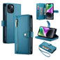 Nine Card-slot Zipper Wallet Bag Leather Phone Case, For iPhone 15, For iPhone 14 Plus, For iPhone 14, For iPhone 14 Pro