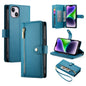 Nine Card-slot Zipper Wallet Bag Leather Phone Case, For iPhone 15, For iPhone 14 Plus, For iPhone 14, For iPhone 14 Pro