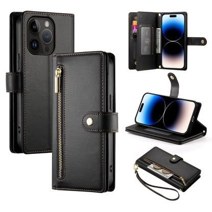 Nine Card-slot Zipper Wallet Bag Leather Phone Case, For iPhone 15, For iPhone 14 Plus, For iPhone 14, For iPhone 14 Pro