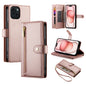 Nine Card-slot Zipper Wallet Bag Leather Phone Case, For iPhone 15, For iPhone 14 Plus, For iPhone 14, For iPhone 14 Pro
