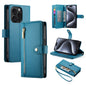 Nine Card-slot Zipper Wallet Bag Leather Phone Case, For iPhone 16, For iPhone 15 Pro Max, For iPhone 15 Pro, For iPhone 15 Plus