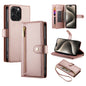 Nine Card-slot Zipper Wallet Bag Leather Phone Case, For iPhone 16, For iPhone 15 Pro Max, For iPhone 15 Pro, For iPhone 15 Plus