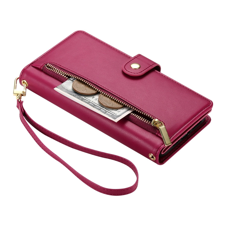 Nine Card-slot Zipper Wallet Bag Leather Phone Case, For iPhone 16, For iPhone 15 Pro Max, For iPhone 15 Pro, For iPhone 15 Plus
