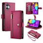 Nine Card-slot Zipper Wallet Bag Leather Phone Case, For iPhone Air, For iPhone 16 Pro Max, For iPhone 16 Pro, For iPhone 16 Plus