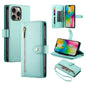 Nine Card-slot Zipper Wallet Bag Leather Phone Case, For iPhone Air, For iPhone 16 Pro Max, For iPhone 16 Pro, For iPhone 16 Plus