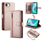 Nine Card-slot Zipper Wallet Bag Leather Phone Case, For iPhone 16e, For iPhone 16 Pro Max, For iPhone 16 Pro, For iPhone 16 Plus