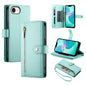 Nine Card-slot Zipper Wallet Bag Leather Phone Case, For iPhone 16e, For iPhone 16 Pro Max, For iPhone 16 Pro, For iPhone 16 Plus