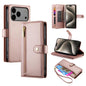 Nine Card-slot Zipper Wallet Bag Leather Phone Case, For iPhone 18 Pro / 17 Pro, For iPhone 18 Pro Max / 17 Pro Max, For iPhone 17e / 16e, For iPhone 17