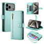 Nine Card-slot Zipper Wallet Bag Leather Phone Case, For iPhone 18 Pro / 17 Pro, For iPhone 18 Pro Max / 17 Pro Max, For iPhone 17e / 16e, For iPhone 17