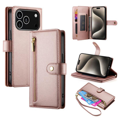 Nine Card-slot Zipper Wallet Bag Leather Phone Case, For iPhone 18 Pro / 17 Pro, For iPhone 18 Pro Max / 17 Pro Max, For iPhone 17e / 16e, For iPhone 17
