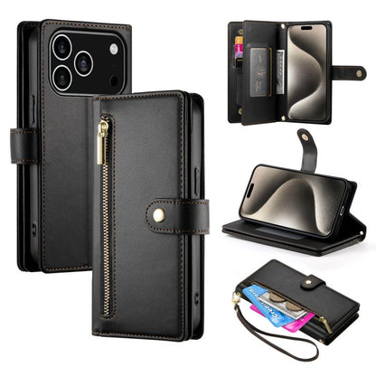 Nine Card-slot Zipper Wallet Bag Leather Phone Case, For iPhone 18 Pro / 17 Pro, For iPhone 18 Pro Max / 17 Pro Max, For iPhone 17e / 16e, For iPhone 17