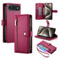 Nine Card-slot Zipper Wallet Bag Leather Phone Case, For iPhone Air, For iPhone 16 Pro Max, For iPhone 16 Pro, For iPhone 16 Plus