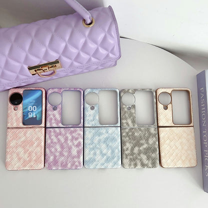 Colorful Woven Pattern Full Coverage Phone Case, For OPPO Find N3 Flip, For OPPO Find N2 Flip